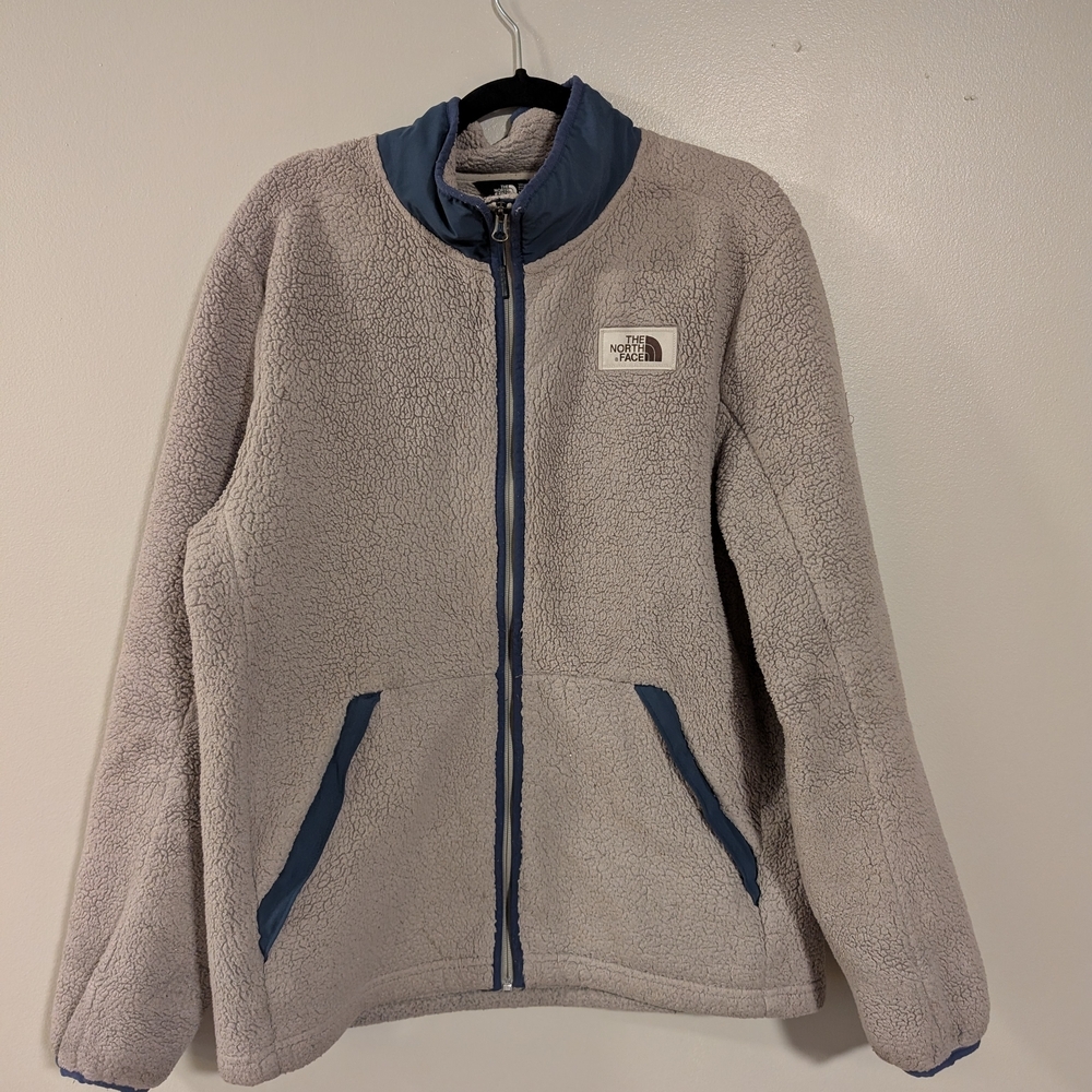 Rare Vintage‎ THE NORTH FACE Deep Pile Fleece Full Zip Jacket 2000s Oatmeal SZ L